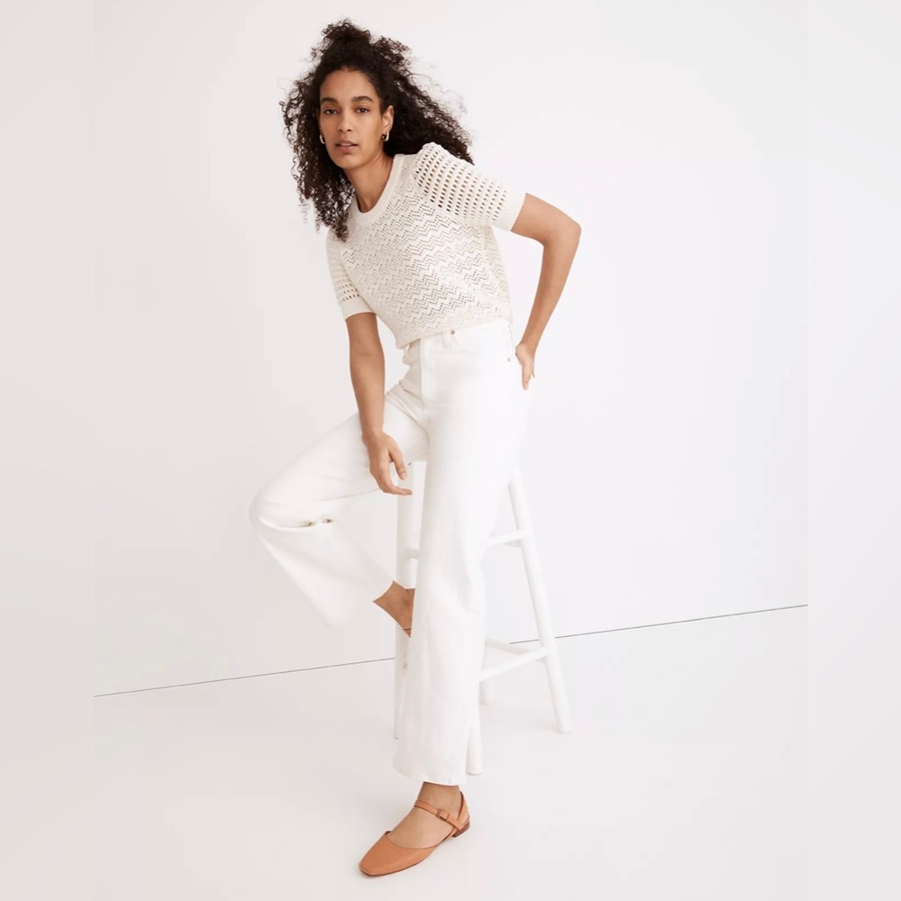 Madewell The Perfect Vintage Wide-Leg Crop Jean in Tile White ND538